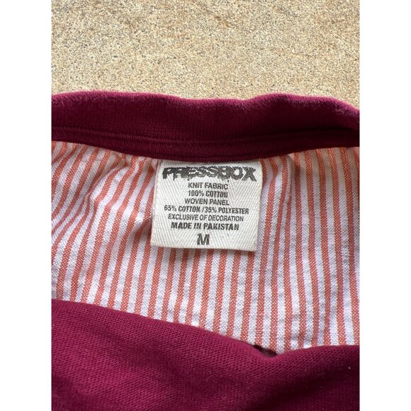 Vintage Virginia Tech VT Hokies Long-Sleeve Spirit Jersey Burgundy Striped Back - Picture 4 of 6
